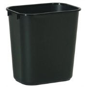 Trash Can -- Rubbermaid Commercial FG295600BLA Plastic Deskside Wastebasket, 28-1/8-quart, Black