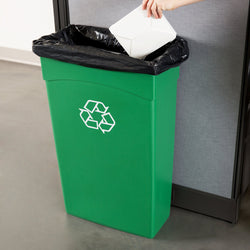 Trash Can -- Continental 8322-2 23 Gallon Green Wall Hugger Recycling Trash Can (2748322GN)